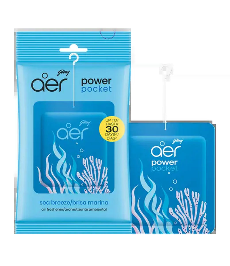 Godrej Aer Power Pocket Sea Breeze - Pack of 6 Hanging Home Air Fresheners