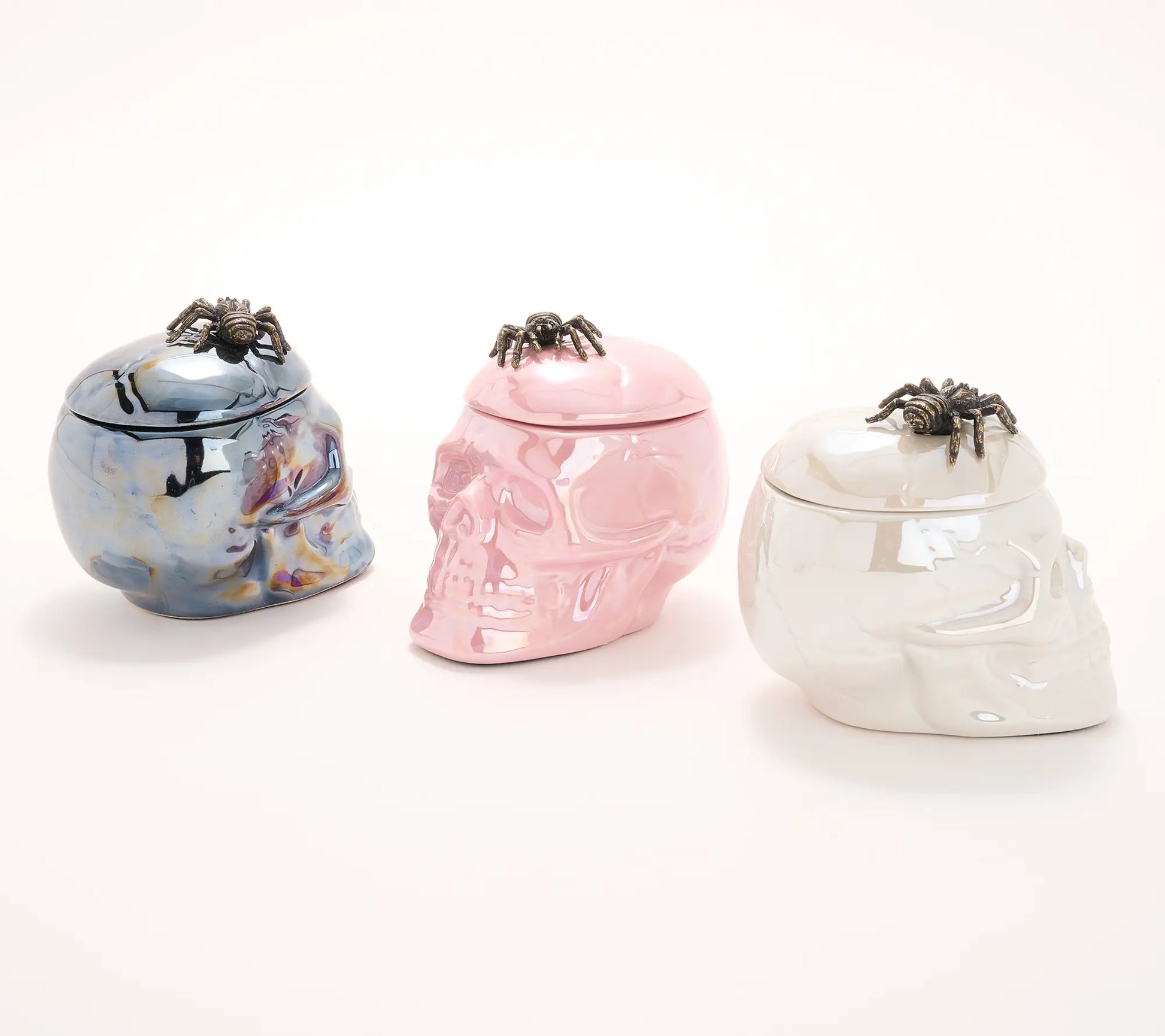 Homeworx by Slatkin & Co. Trio of Miniature Skull Candles