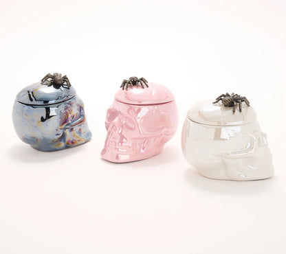 Homeworx by Slatkin & Co. Trio of Miniature Skull Candles
