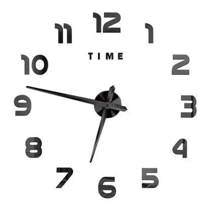 Large Frameless 3D Acrylic Mirror Wall Clock - Home Decor for Living Room and Bedroom, 120cm
