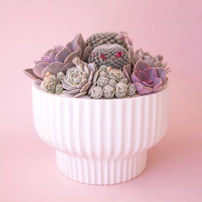 Presley White Pedestal Planter