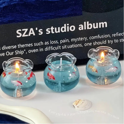 Bubble Fish Tank Scented Candle - Elegant Home Decor and Thoughtful Gift for Girlfriends, Friends, and Wedding Favors, Artistic Glass Ornament for Living Room, Bedroom, and Hallway Ambiance
