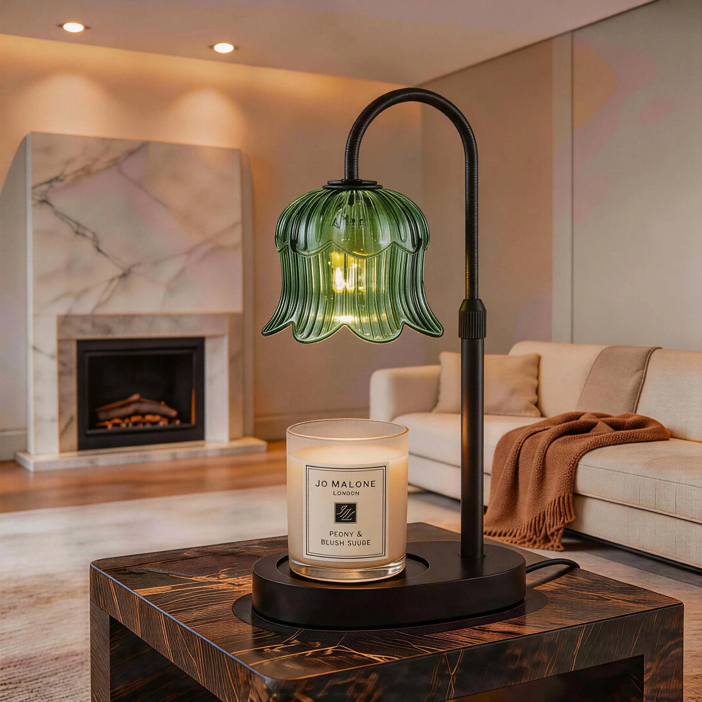 Flower-Shaped Candle Warmer with Timer Function: Aromatherapy Heating Light, Unique Glass Lamp, Adjustable Height for Home and Bedroom Decor; Ideal Gift for Birthdays and Special Occasions, Perfect for Spring/Summer Celebrations