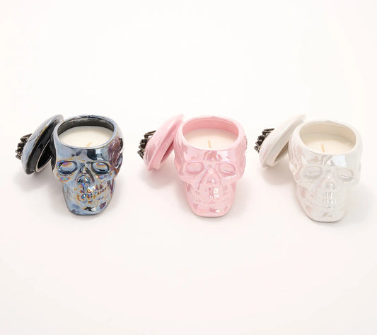 Homeworx by Slatkin & Co. Trio of Miniature Skull Candles