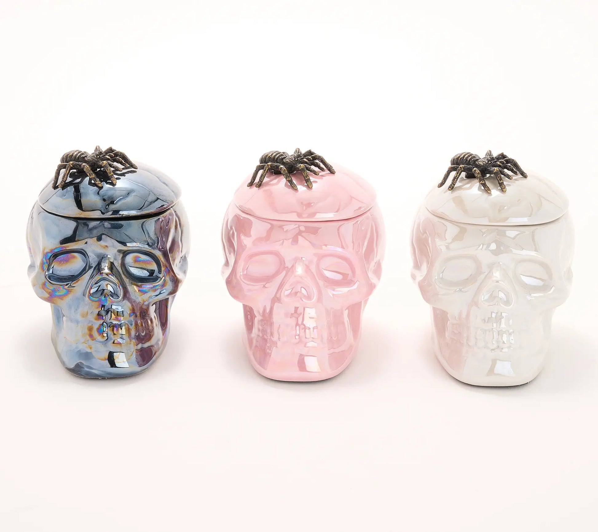 Homeworx by Slatkin & Co. Trio of Miniature Skull Candles