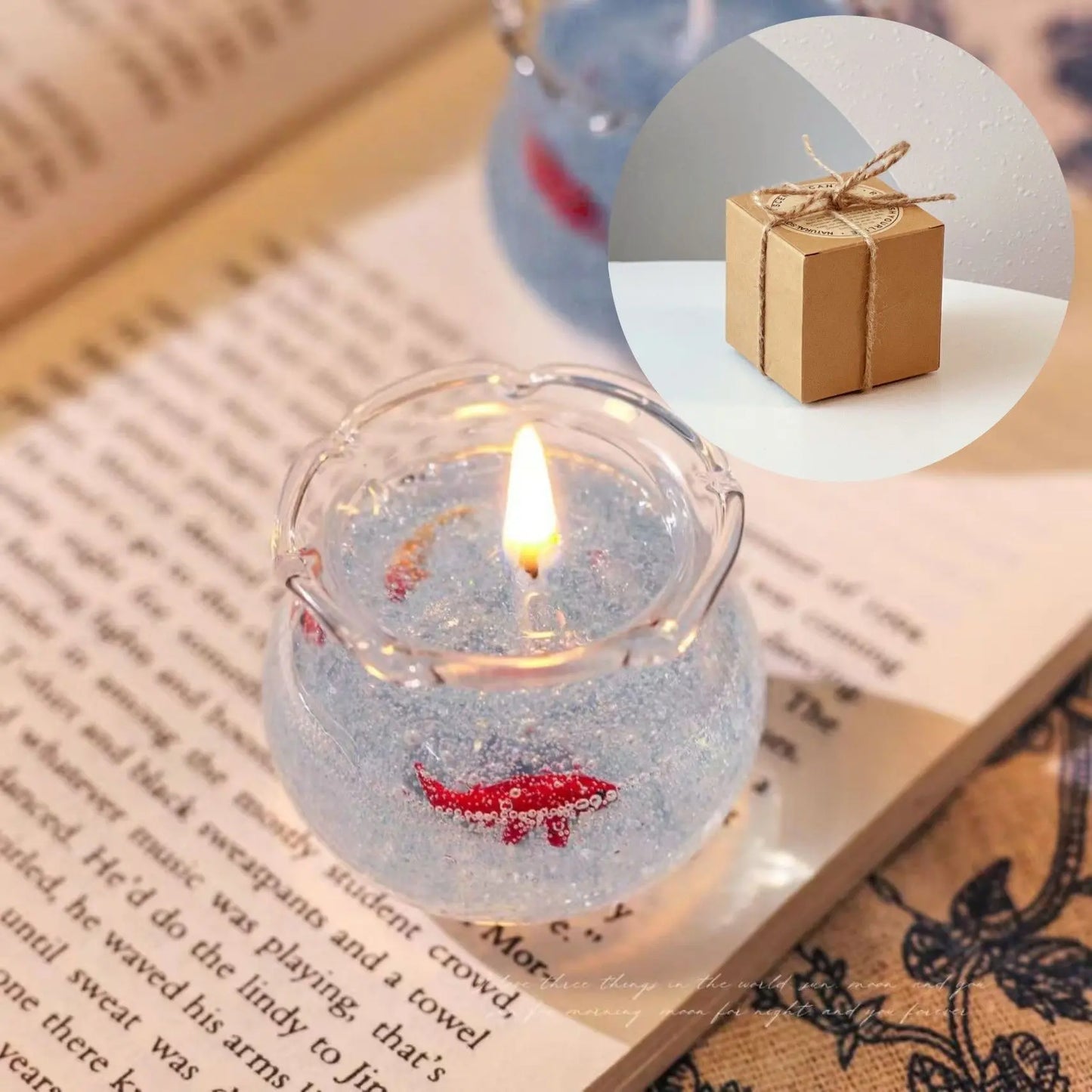 Bubble Fish Tank Scented Candle - Elegant Home Decor and Thoughtful Gift for Girlfriends, Friends, and Wedding Favors, Artistic Glass Ornament for Living Room, Bedroom, and Hallway Ambiance