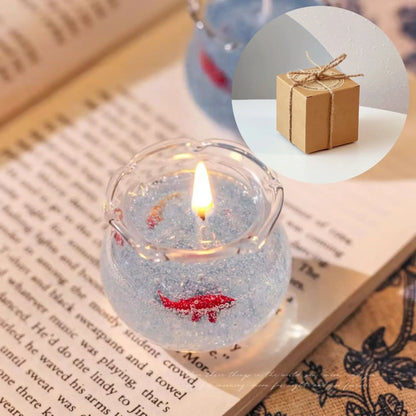 Bubble Fish Tank Scented Candle - Elegant Home Decor and Thoughtful Gift for Girlfriends, Friends, and Wedding Favors, Artistic Glass Ornament for Living Room, Bedroom, and Hallway Ambiance