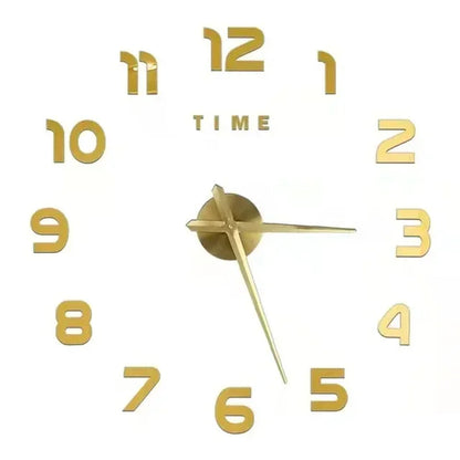 Large Frameless 3D Acrylic Mirror Wall Clock - Home Decor for Living Room and Bedroom, 120cm