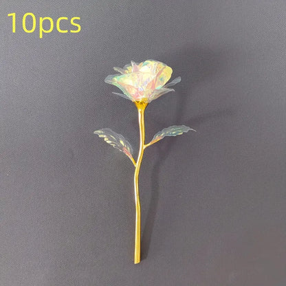 10-Piece Elegant Glittering Crystal Rose Bouquet, Realistic Luxury Floral Arrangement for Weddings, Anniversaries, and Special Occasions, Perfect for Home Decor and Romantic Gifting