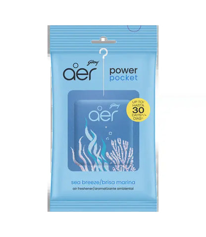 Godrej Aer Power Pocket Sea Breeze - Pack of 6 Hanging Home Air Fresheners