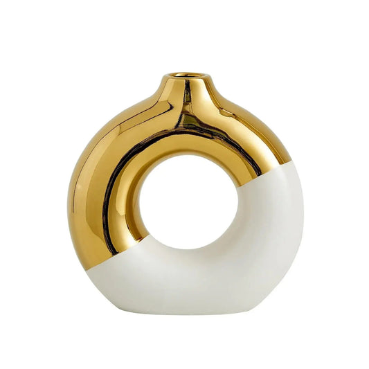 Contemporary Bohemian Ceramic Ellipse Vase - Elegant Living Room Decor for Coffee Tables, Dried Flower Arrangement for Roses & Reeds, Perfect for Special Occasions, Spring Home Accessory