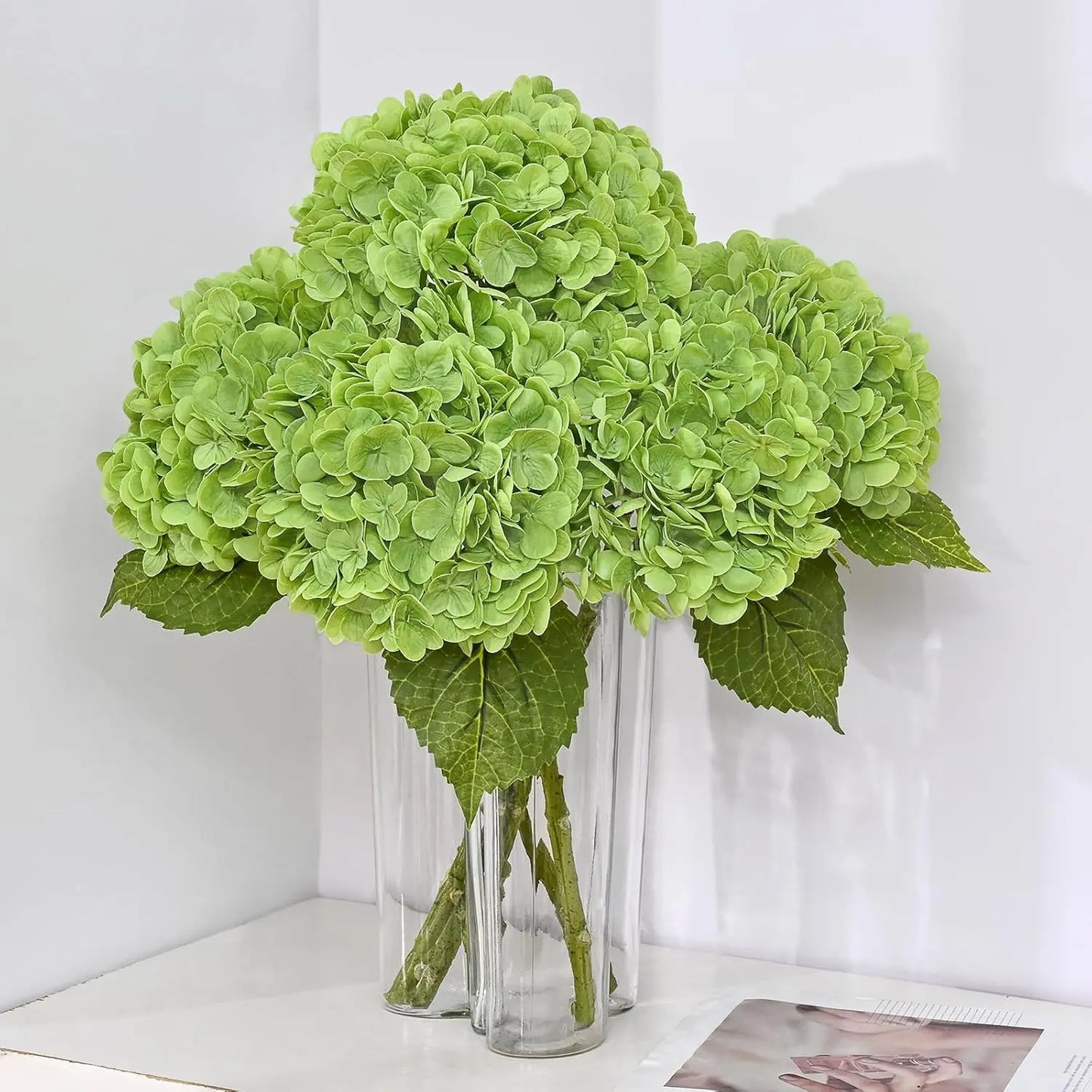 21-Inch Lifelike Blue Hydrangea Artificial Flowers - 6/12 Pack of Real Touch Latex Hydrangeas for Home Decor, Party Arrangements, and Wedding Bouquets Centerpieces
