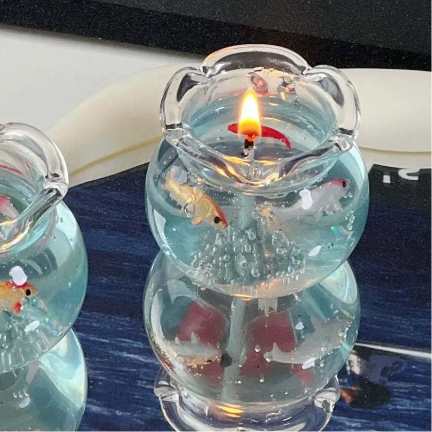 Bubble Fish Tank Scented Candle - Elegant Home Decor and Thoughtful Gift for Girlfriends, Friends, and Wedding Favors, Artistic Glass Ornament for Living Room, Bedroom, and Hallway Ambiance